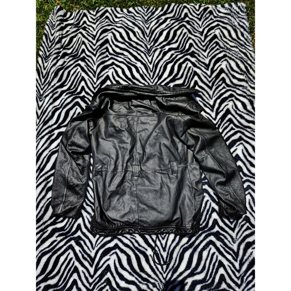 Wilsons Black Leather Moto Jacket Women's Med Maxima Racer Motorcycle Vintage - Picture 7 of 7